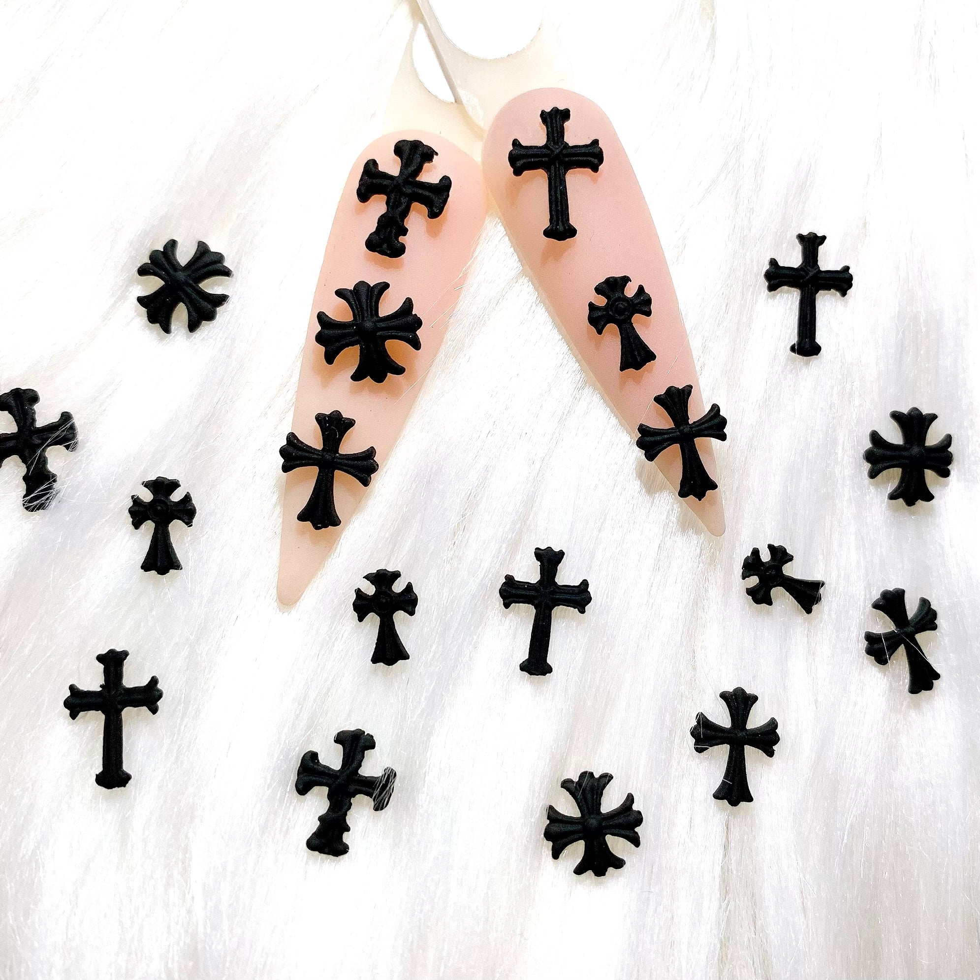 15pcs Mix Black cross charms – Scarlett Nail Supplies